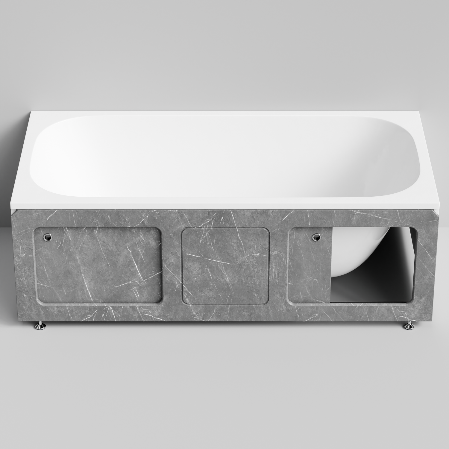 Экран под ванну Vod-ok Хит 170 раздвижной Мрамор Серый софт тач