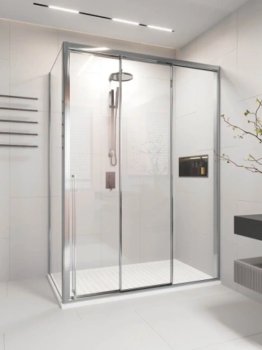 Душевой угол раздвижной Veconi Premium Prato 300 SP CH-R, 1400х800x2000, хром, стекло прозрачное