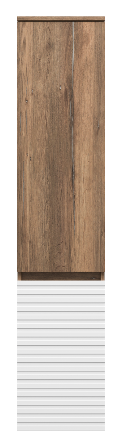 Пенал Brevita Dakota 35 напольный/подвесной, L, белый/дуб галифакс олово