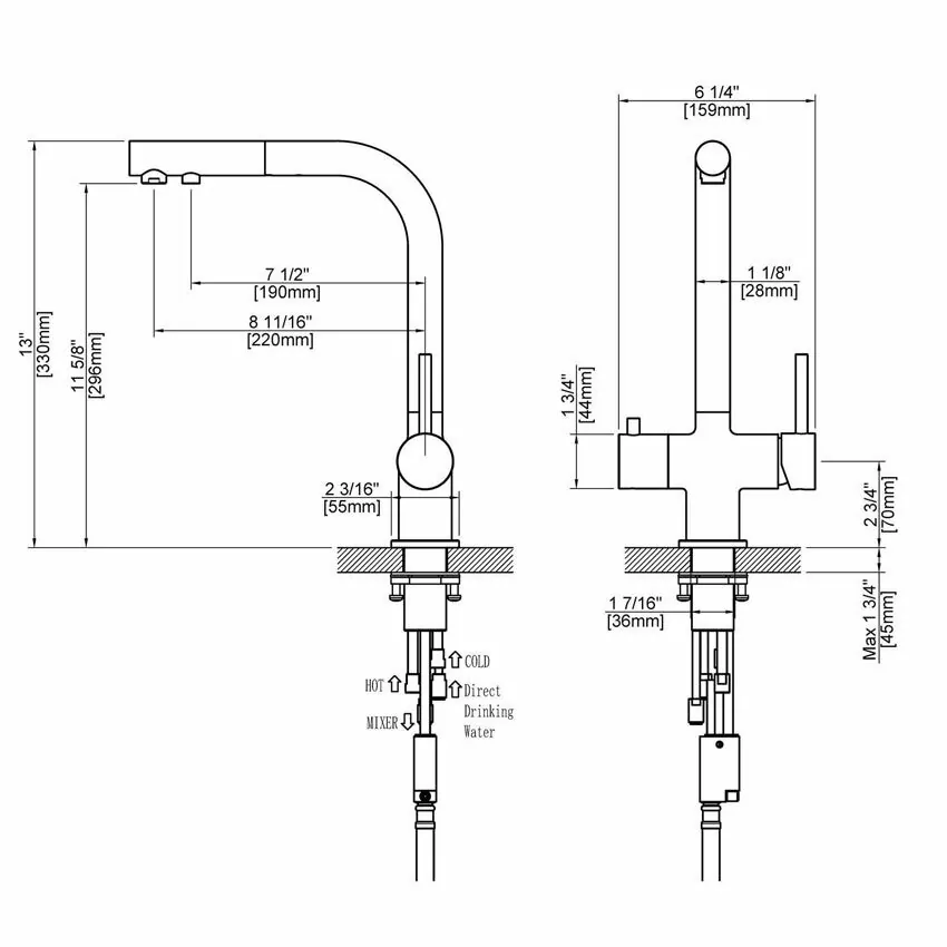 Смеситель для кухни Timo Saona 2356/18FL черное золото