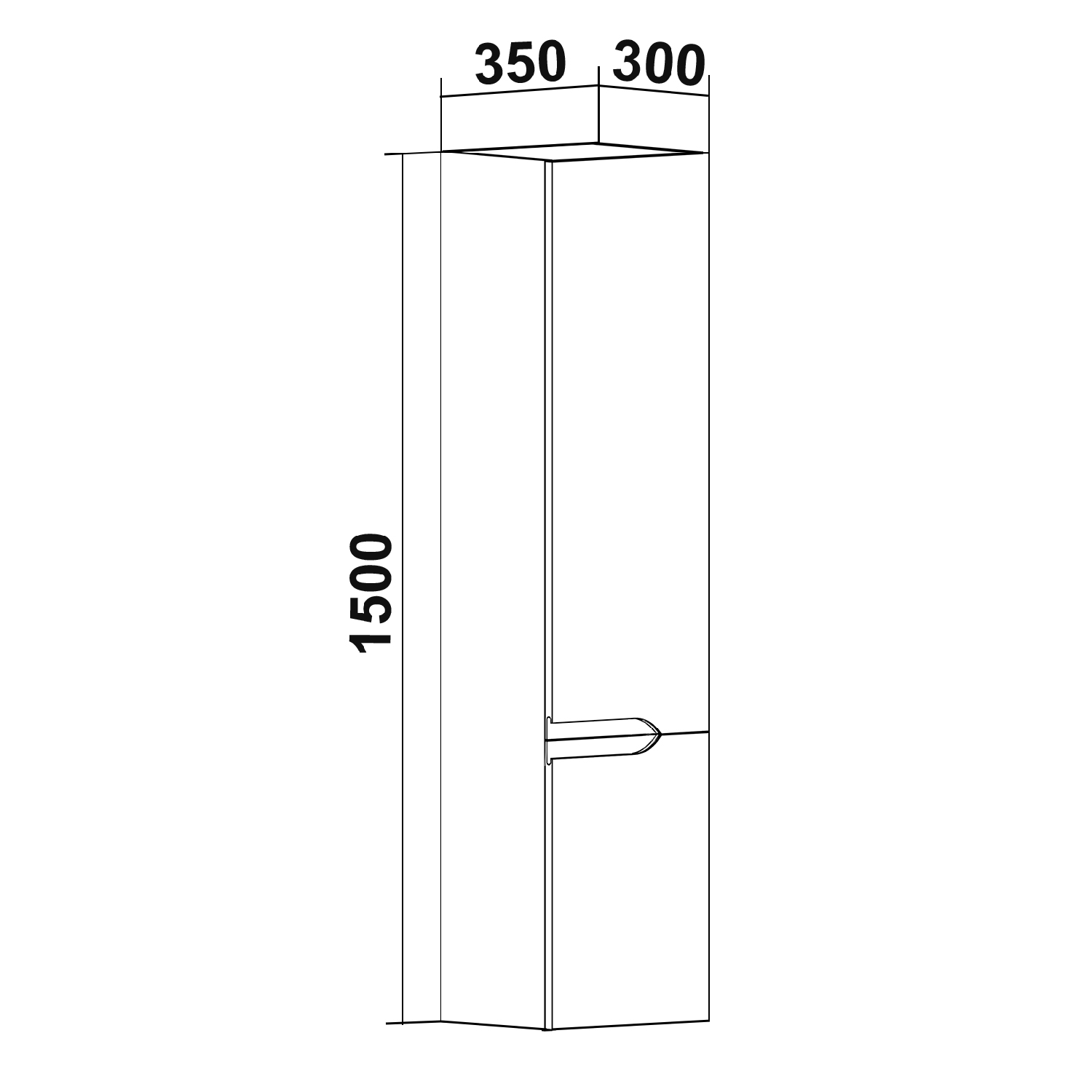 Пенал Runo Стокгольм 35 подвесной, R, белый