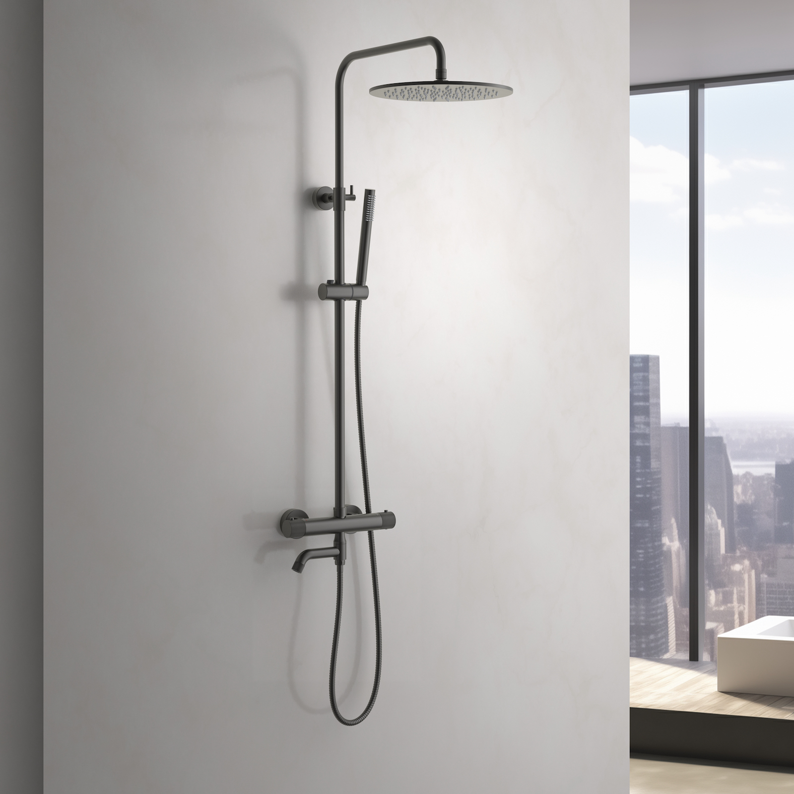 Душевая система с термостатом Timo Saona SX-2380/18 черное золото