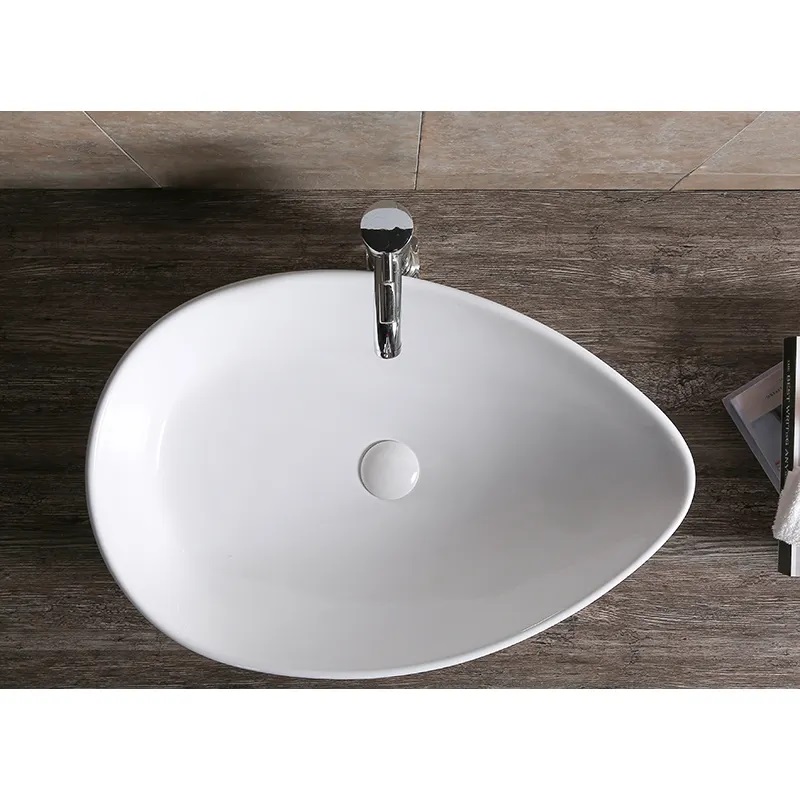 Раковина Ceruttispa CR7030 накладная, белая, каплевидная, высокая 660х440х165