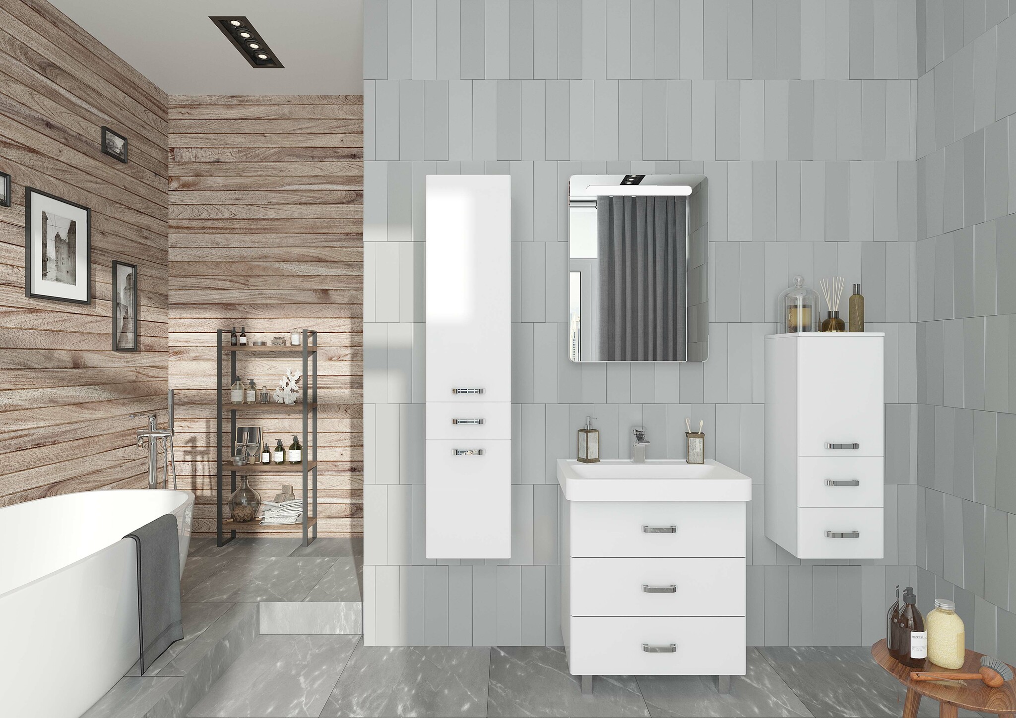 Пенал подвесной Aquaton Америна 34 L/R белый