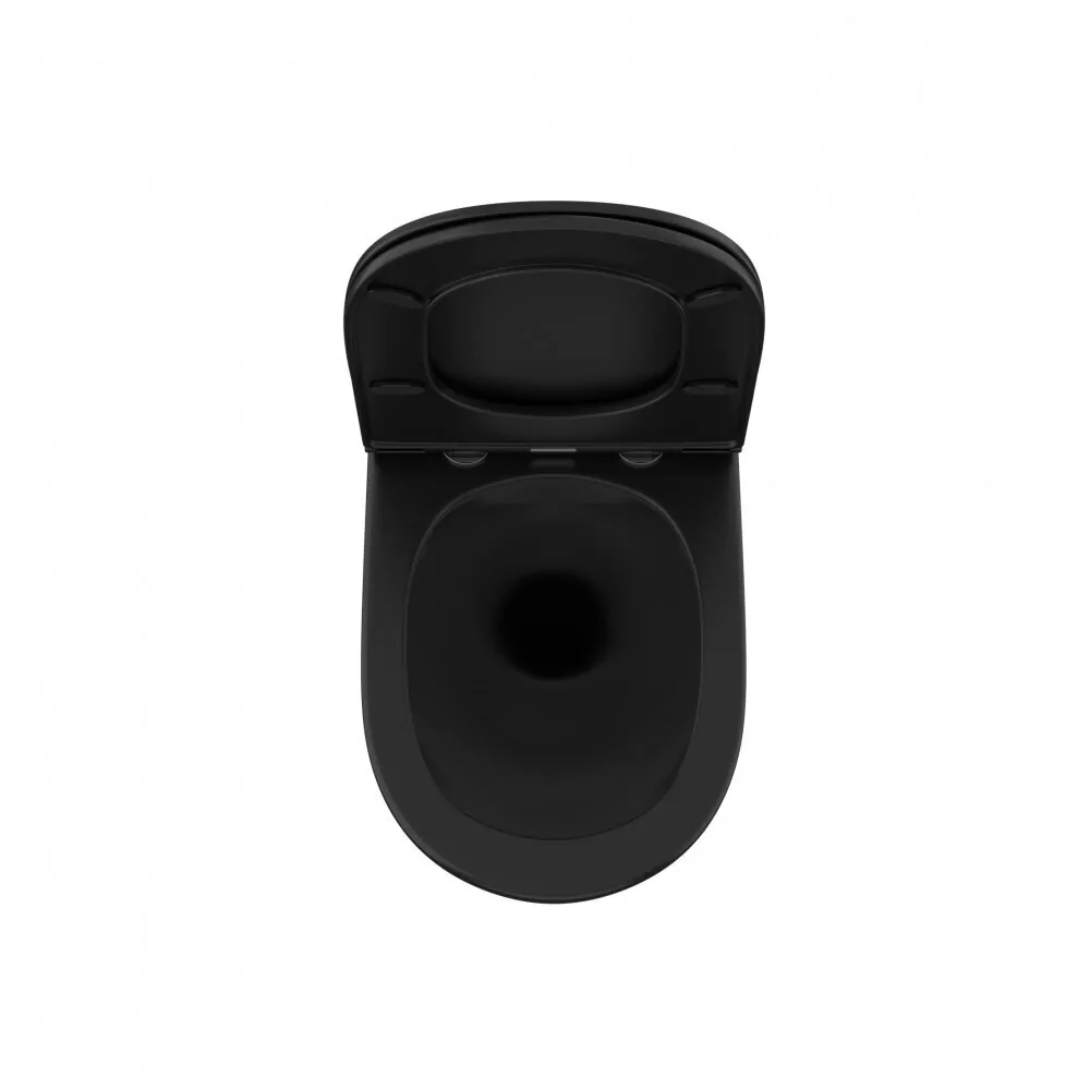 Унитаз Owl 1975 Vind Cirkel-H Matt Black подвесной, с микролифтом, черный матовый