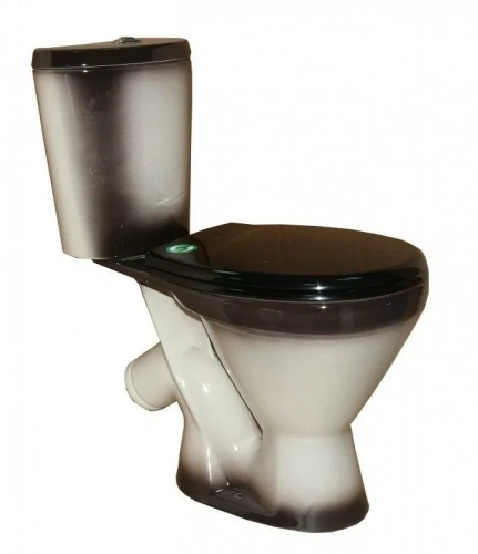 Унитаз Rosa Элегант напольный, компакт, с косым выпуском, черный от магазина Vanna-Vanna.ru!