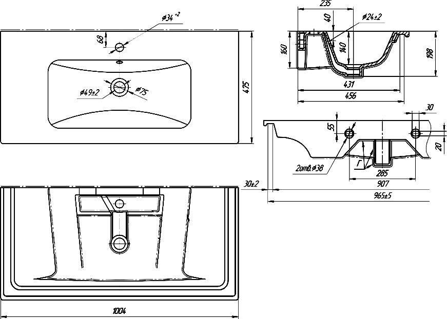 Тумба с раковиной подвесная Dreja Euphoria 100 см, бежевый