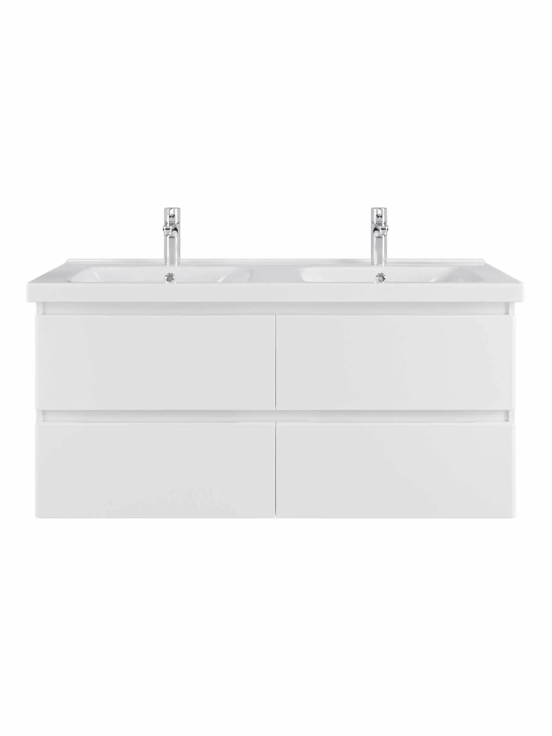 Тумба подвесная SanStar Riana 125 с раковиной Гармония 125, белая