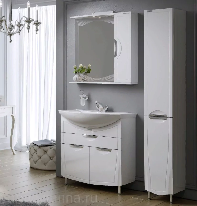 Мебель для ванной Alavann Monaco 80 комплект, напольный, белый