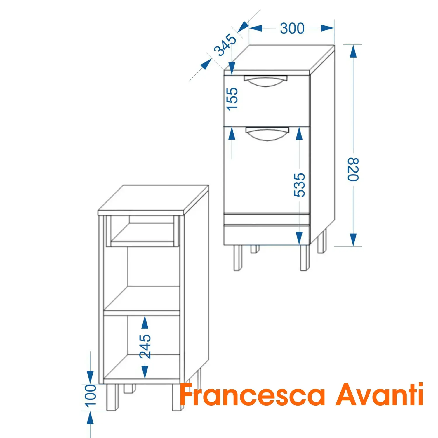 Тумба-комод Francesca Доминго 30 L белая