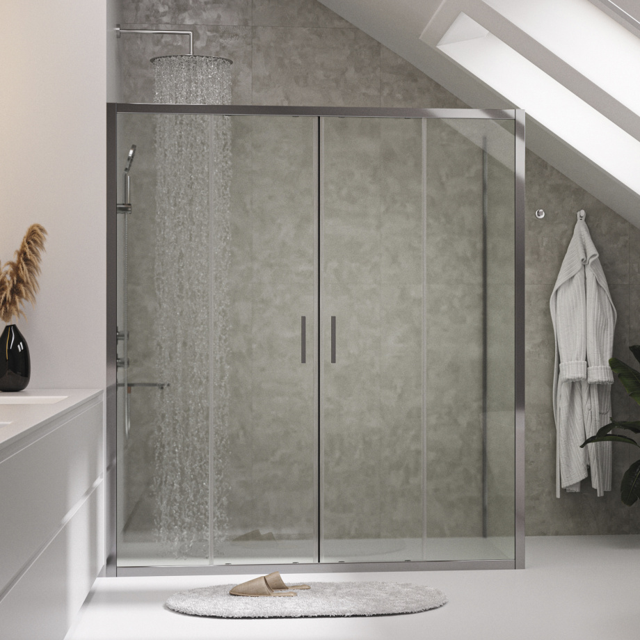 Душевой уголок WasserKraft Lippe 45S47 150х80 прямоугольный, без поддона, прозрачное стекло, хром