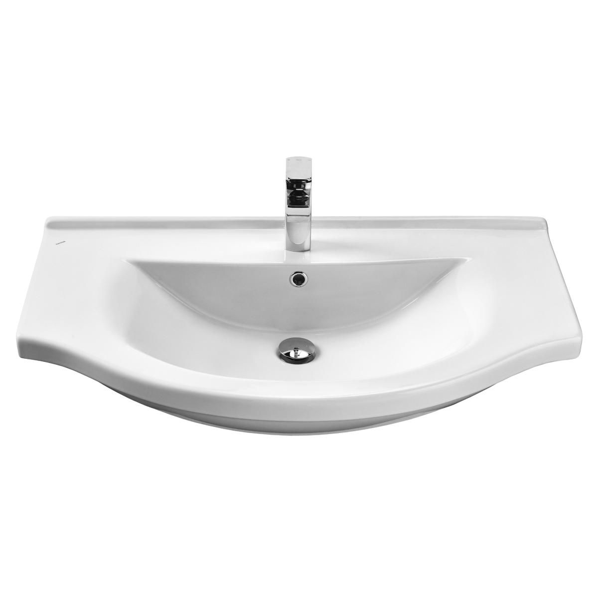 Тумба с раковиной Адам 90 напольная, Дубослив ореховый светлый, петли справа