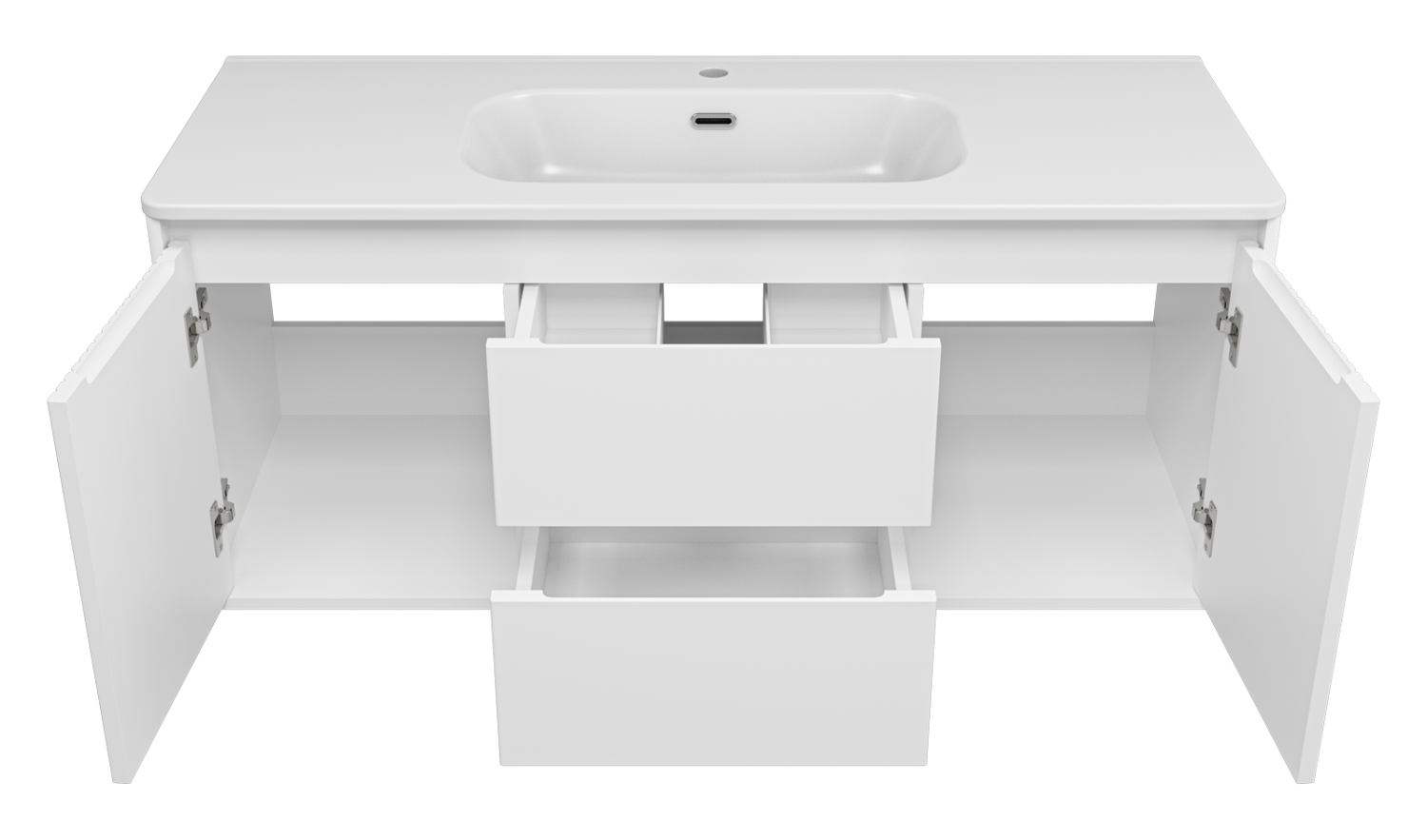 Тумба с раковиной Brevita Wine 120 подвесная (белая) с раковиной Brevita Onda 120