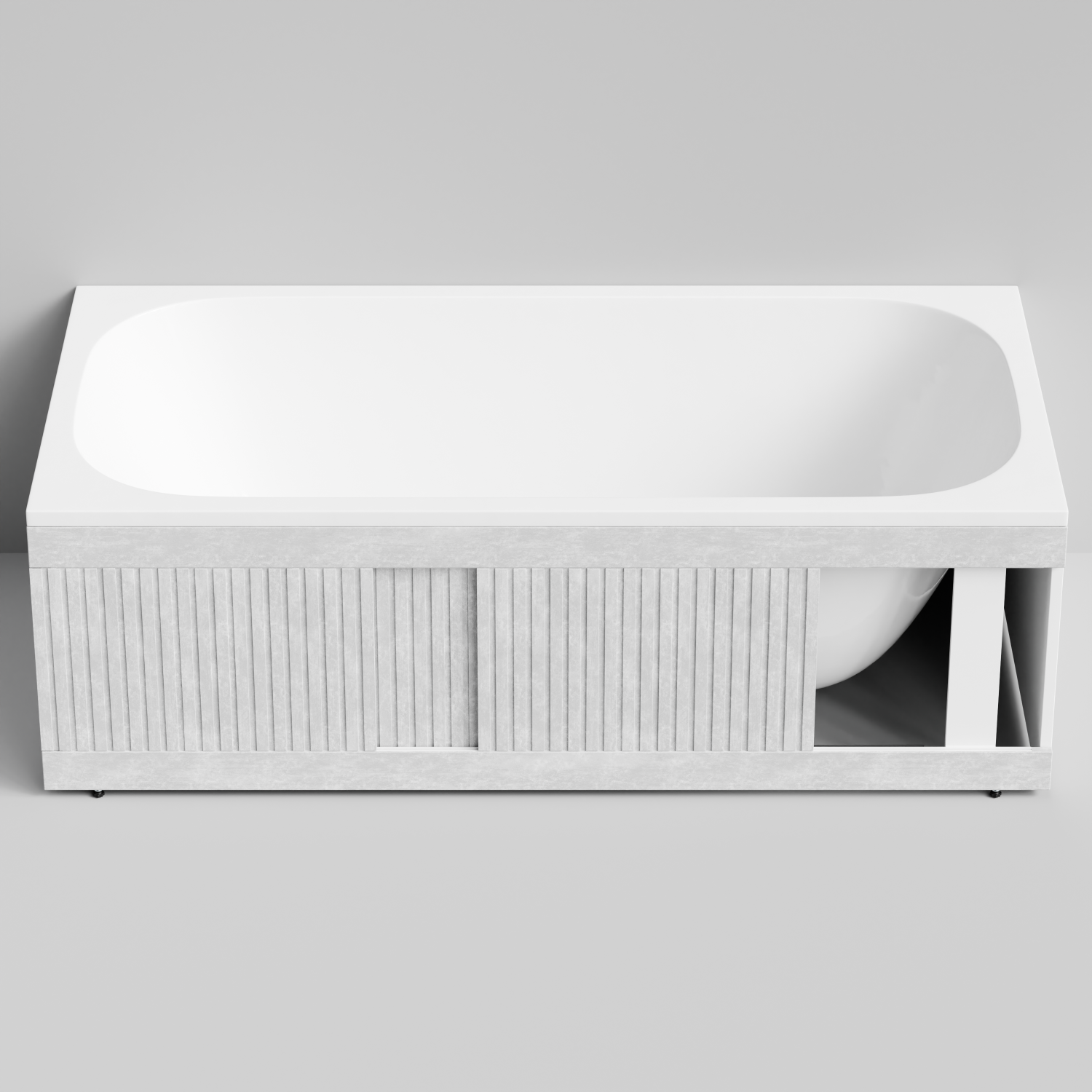 Экран под ванну Vod-ok Тач 170 раздвижной Белый камен