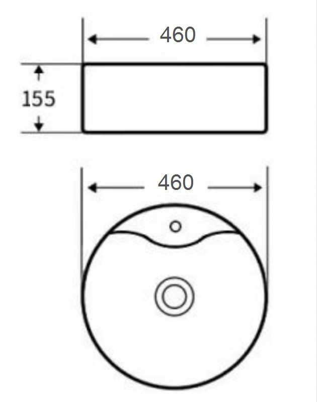 Раковина накладная Esbano BERYL (matt black) 465x465x155