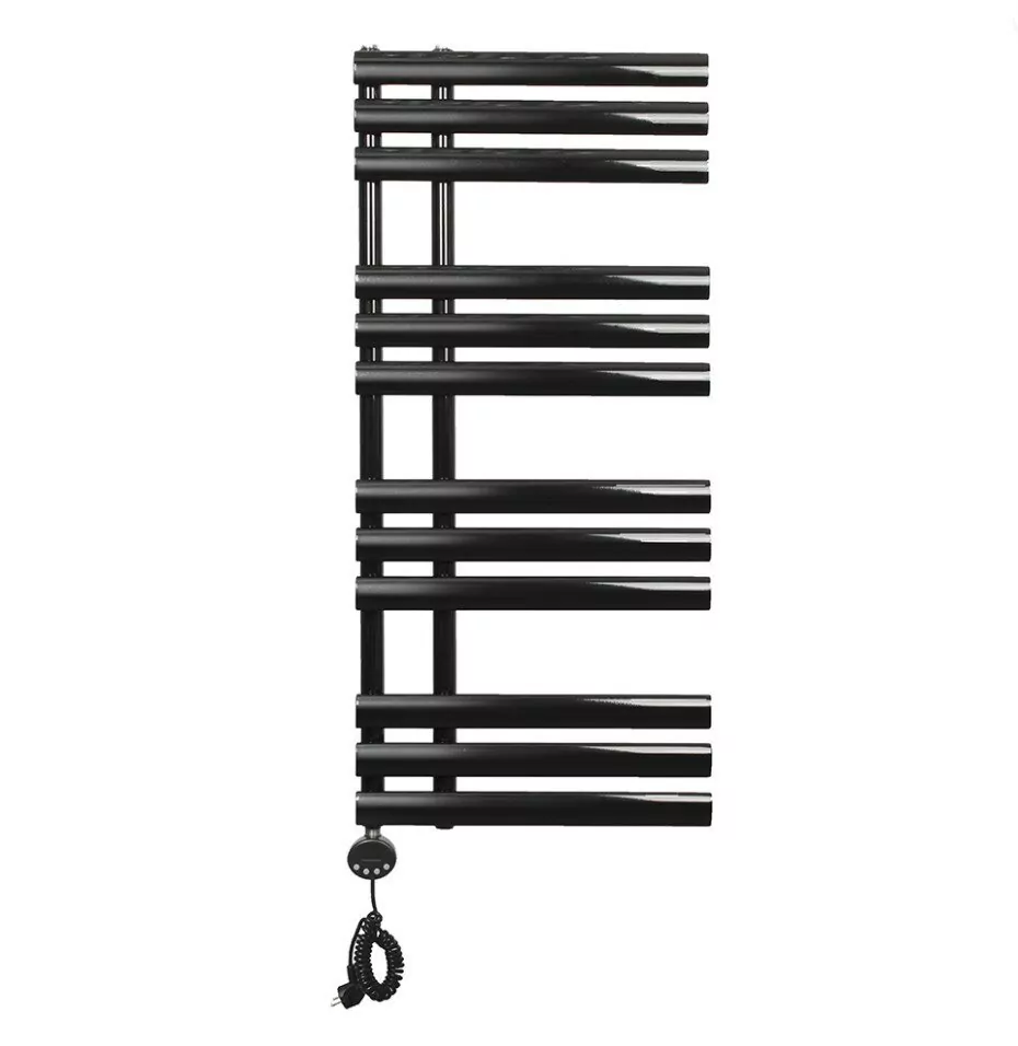 Полотенцесушитель электрический Domoterm Гамма П12 500х1130 EL левый, черный матовый