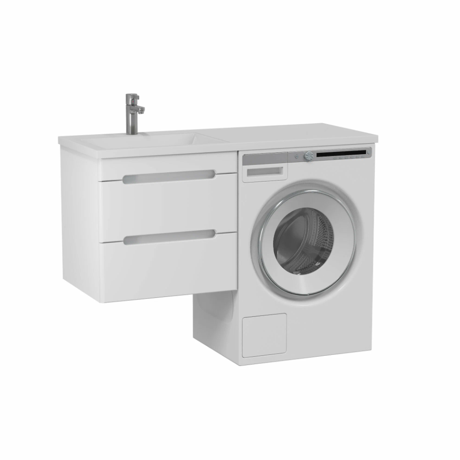 Тумба подвесная SanStar Толедо 60 с раковиной Даллас 120 левый белая