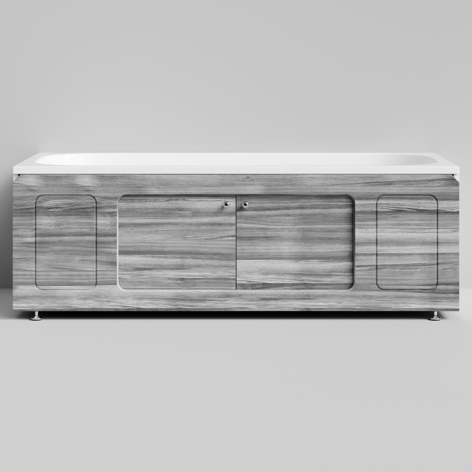 Экран под ванну Vod-ok Лидер 170 раздвижной Лиственница структурная контрастно-серая