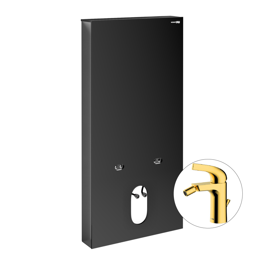 Комплект для биде со смесителем WasserKraft Naab 86BDT.050.BL.SQ7106 инсталляция (пристенный модуль)