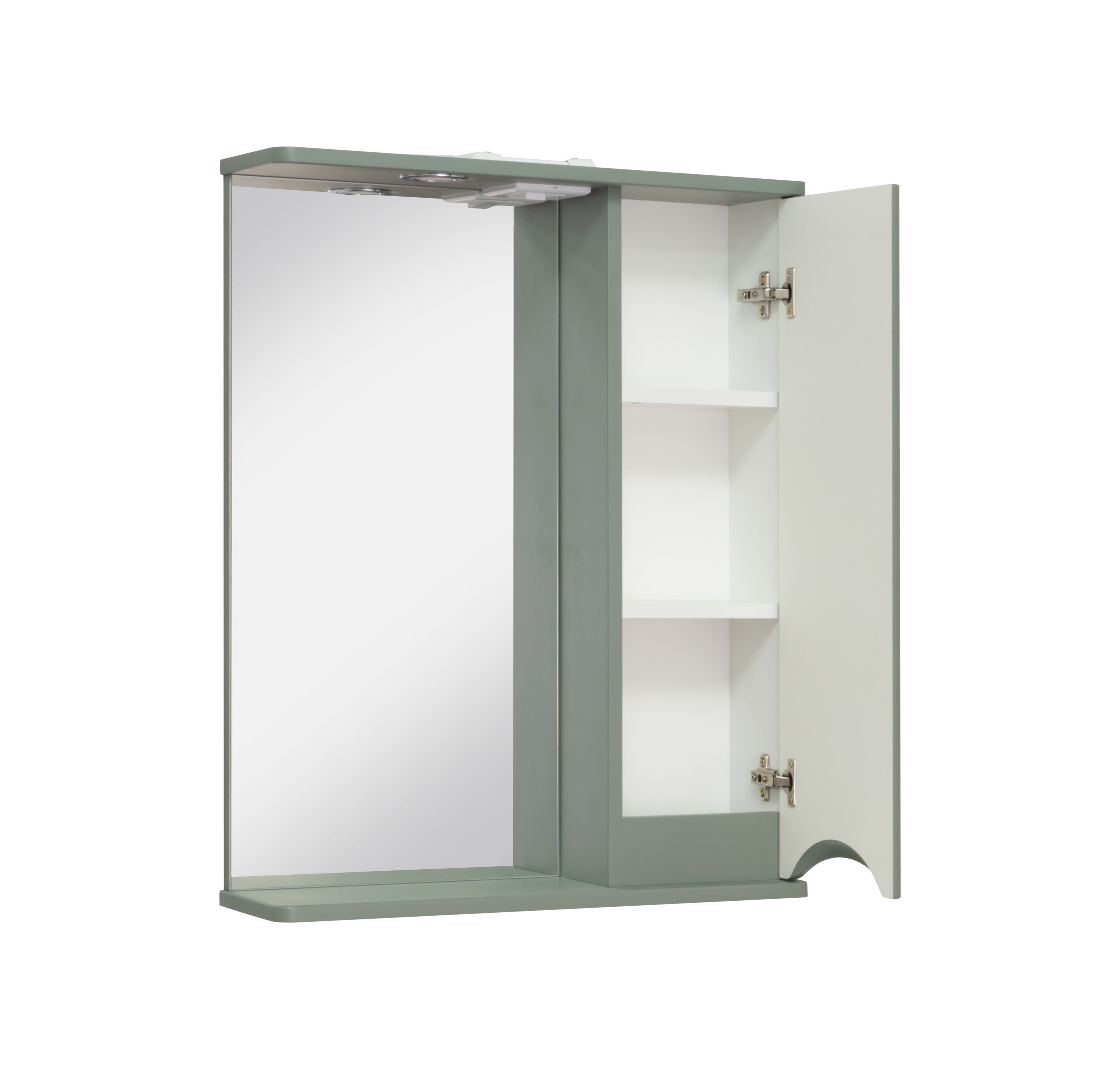 Зеркало с шкафчиком Runo Афина 60 R, цемент/белый