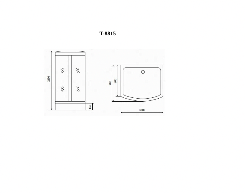 Душевая кабина Timo Comfort T-8815 Fabric Glass 120*90*220+турецкая баня хамам+стульчик прозрачный