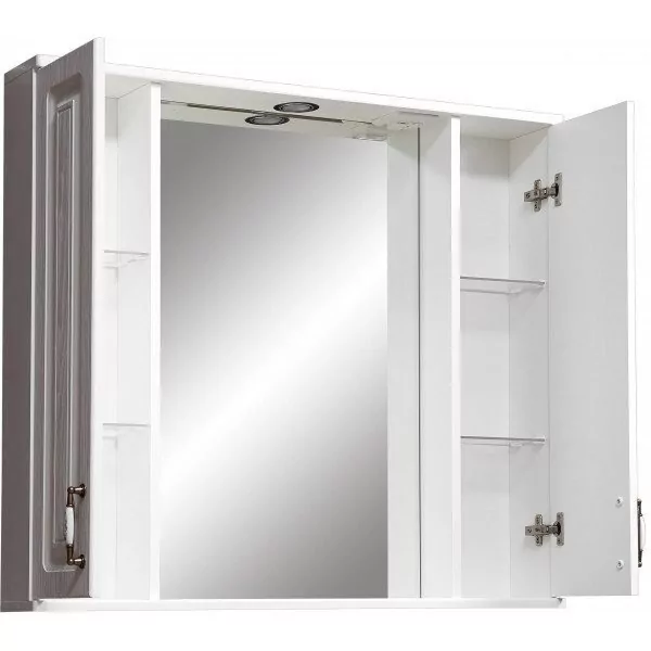 Зеркало с шкафчиком Stella Polar Кармела 90 свет, белая ольха