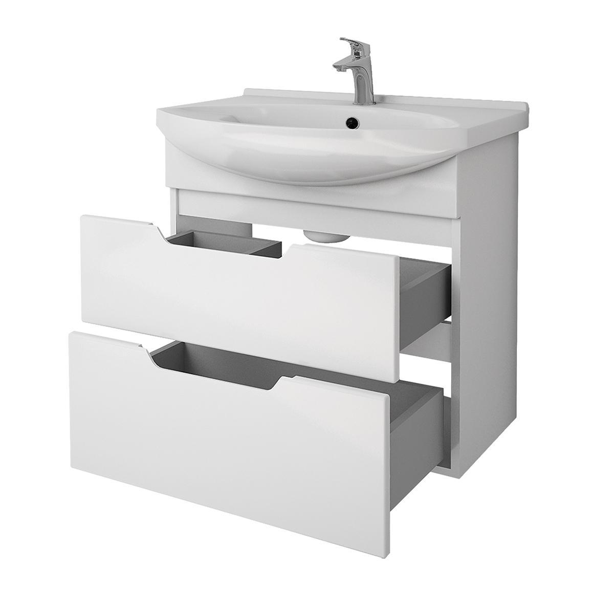 Тумба с раковиной напольная Dreja Laguna Plus 65 см, белый