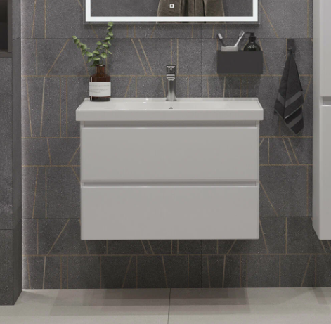 Тумба подвесная SanStar Arista 70 с раковиной Грейс 70, белая