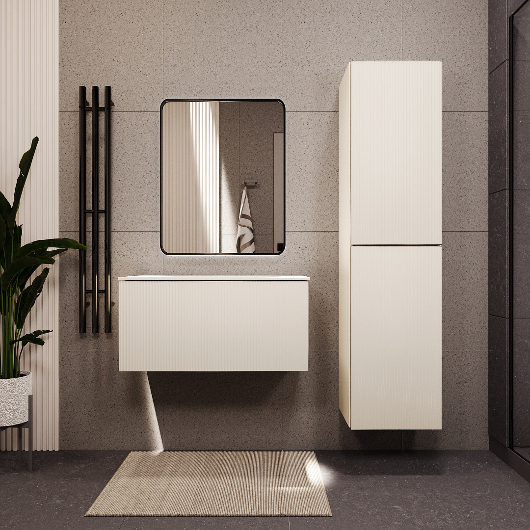 Тумба с раковиной подвесная (80 см) Terminus Euromix EUR10801900101OSL, айвори