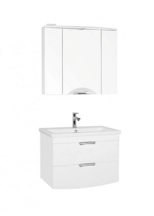 Зеркало-шкаф Style Line Жасмин 2 80/С, Люкс свет, белый от магазина Vanna-Vanna.ru!