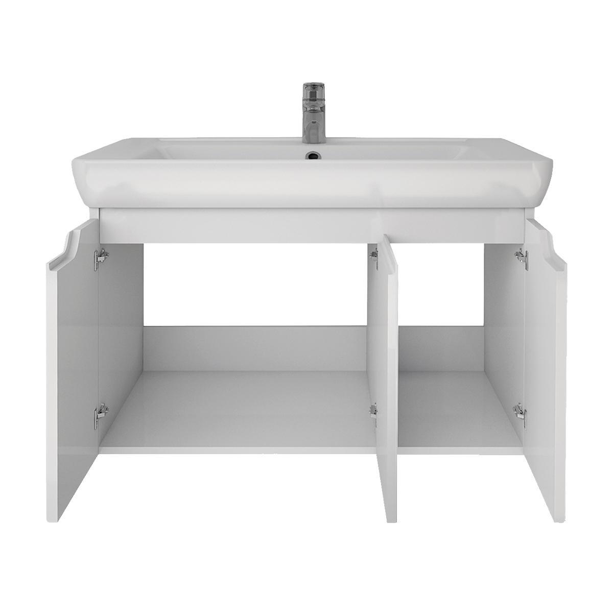 Тумба с раковиной подвесная Dreja Q(D) 80 см, белый