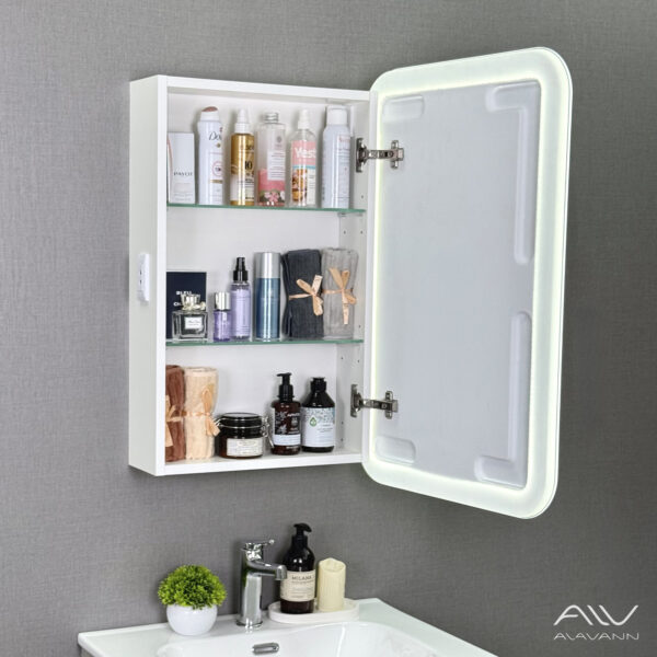 Зеркало-шкаф Alavann Lana 50 свет, холодный, белый