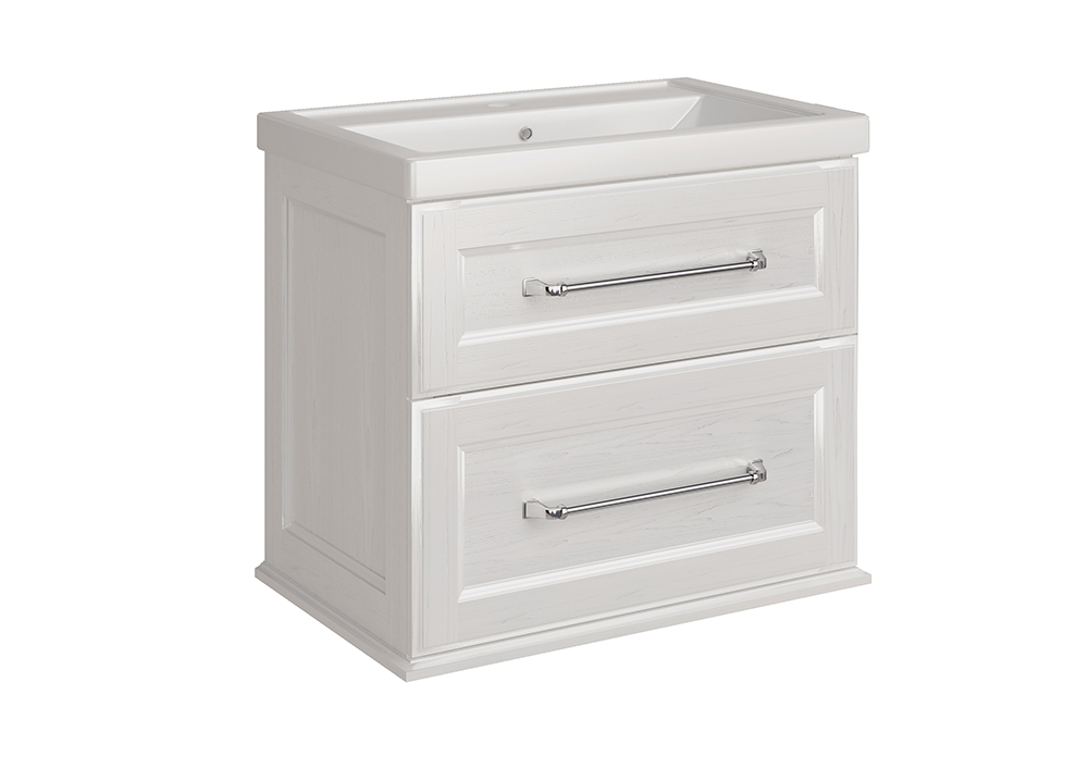 Мебель для ванной ASB Woodline Венеция 70 комплект, подвесной, белый, хром