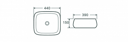 Раковина накладная Terminus Сицилия 440х390х150