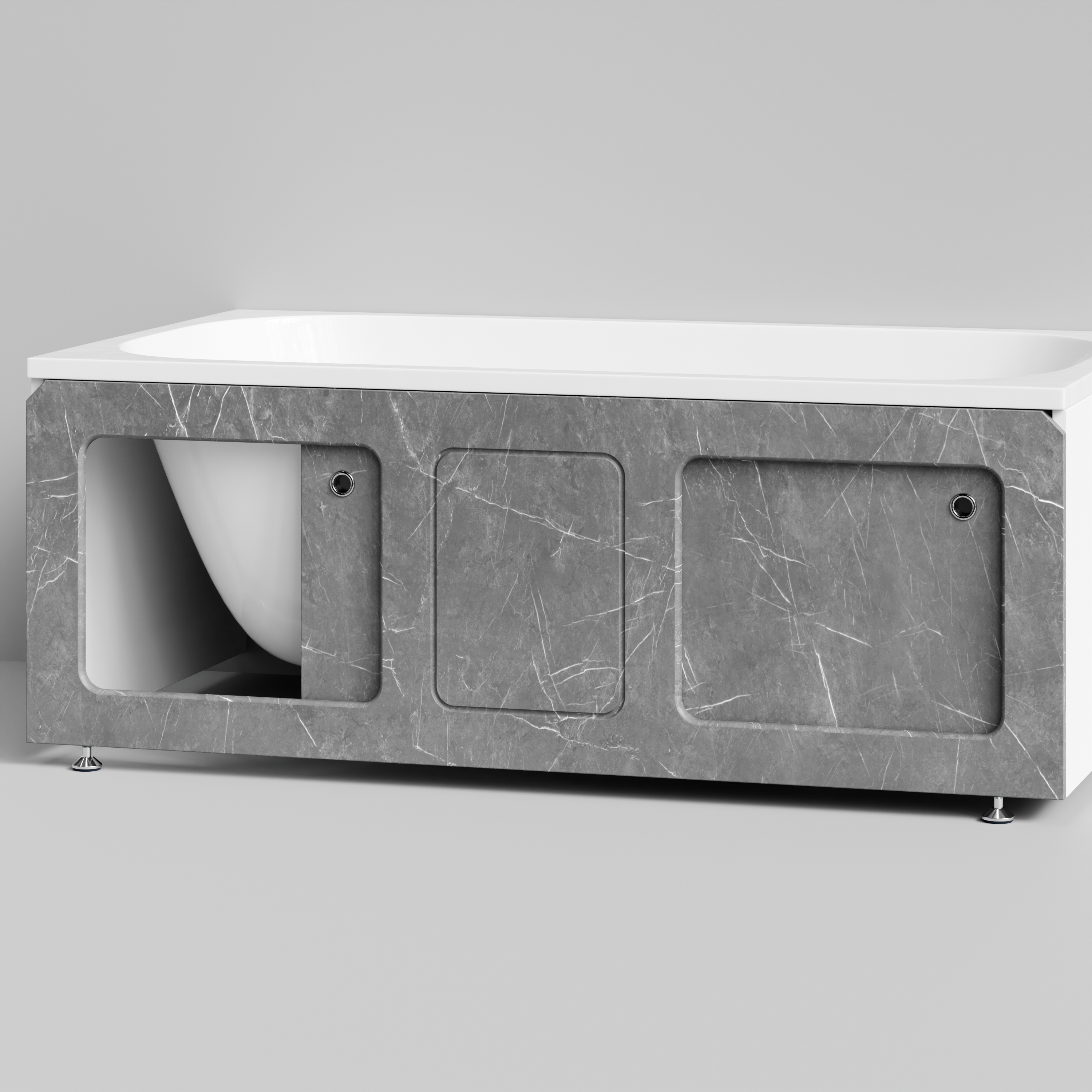 Экран под ванну Vod-ok Хит 150 раздвижной Мрамор Серый софт тач