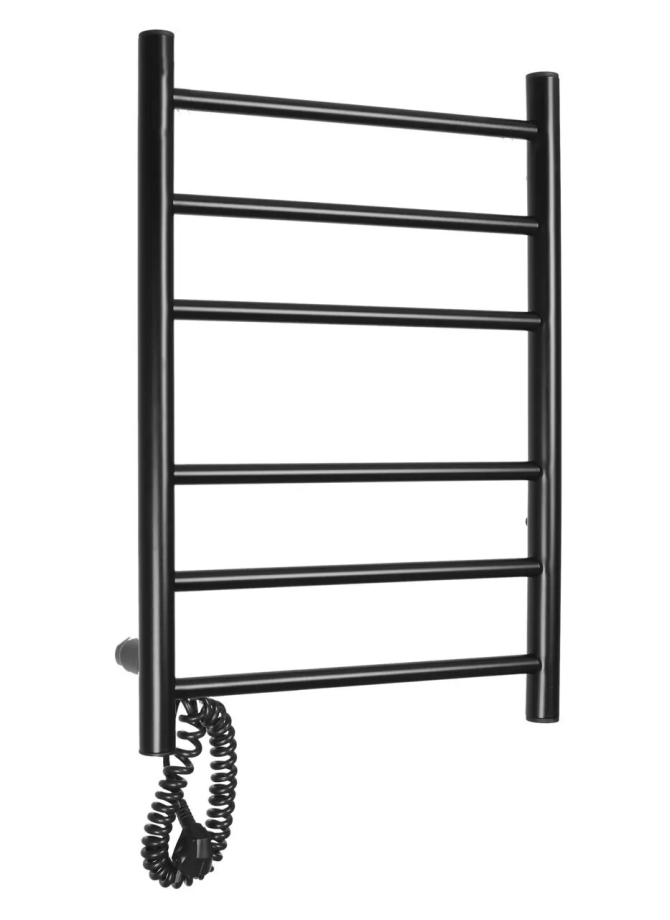 Полотенцесушитель электрический Domoterm Аврора DMT 109-6 40x60 EK L левый, черный матовый