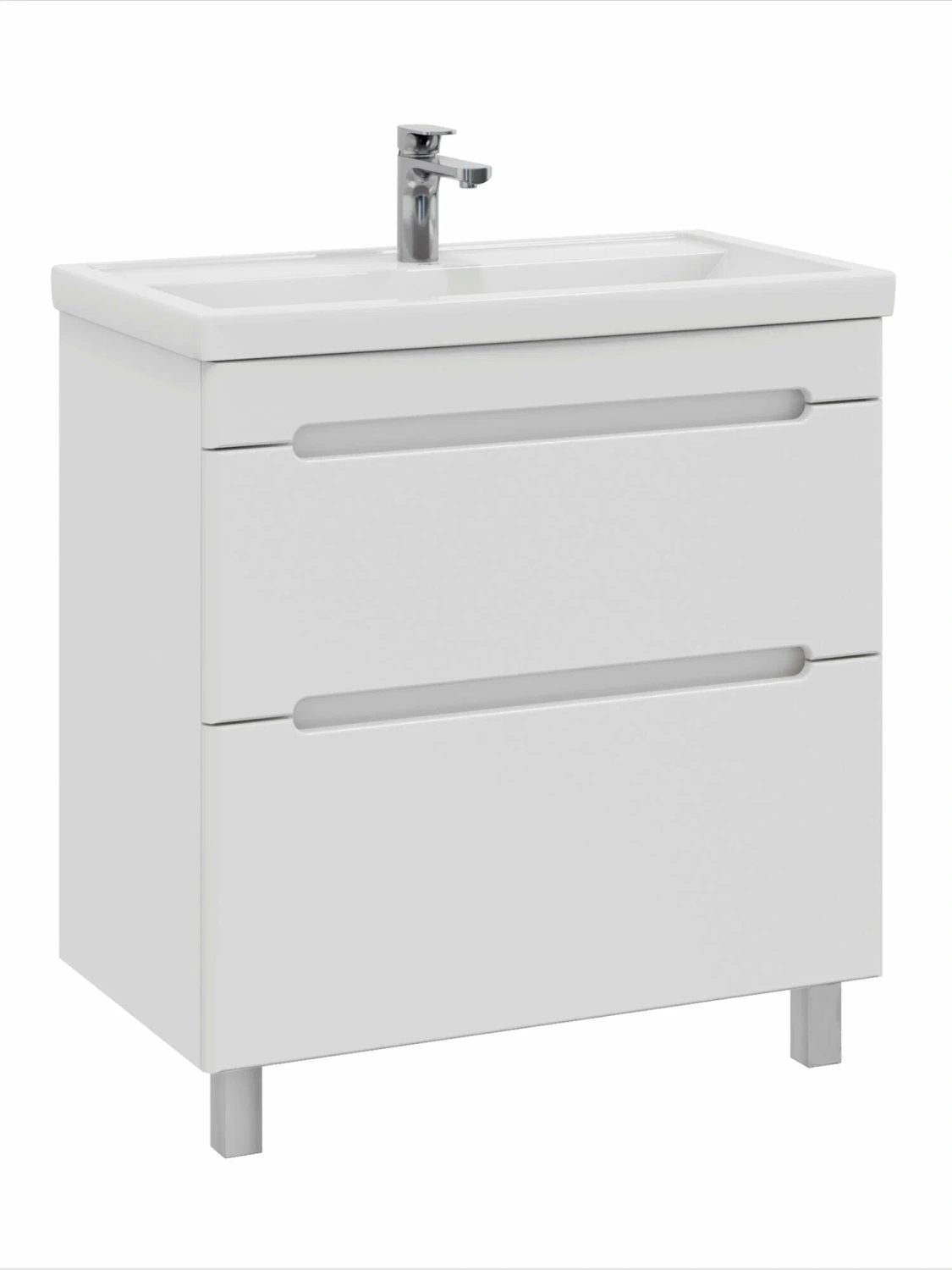 Тумба напольная SanStar Адель 80 с раковиной Фостер 80, белая