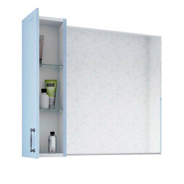 Зеркало с шкафчиком Sanflor Глория 85 L серый