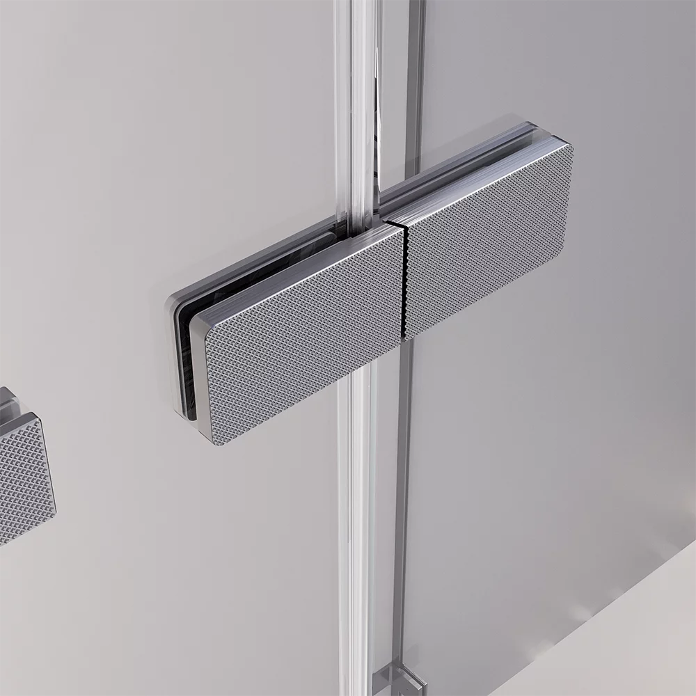 Душевой угол распашной Veconi Premium Alassio SP GR, 1200х800x2000, брашированный графит, стекло прозрачное осветленное