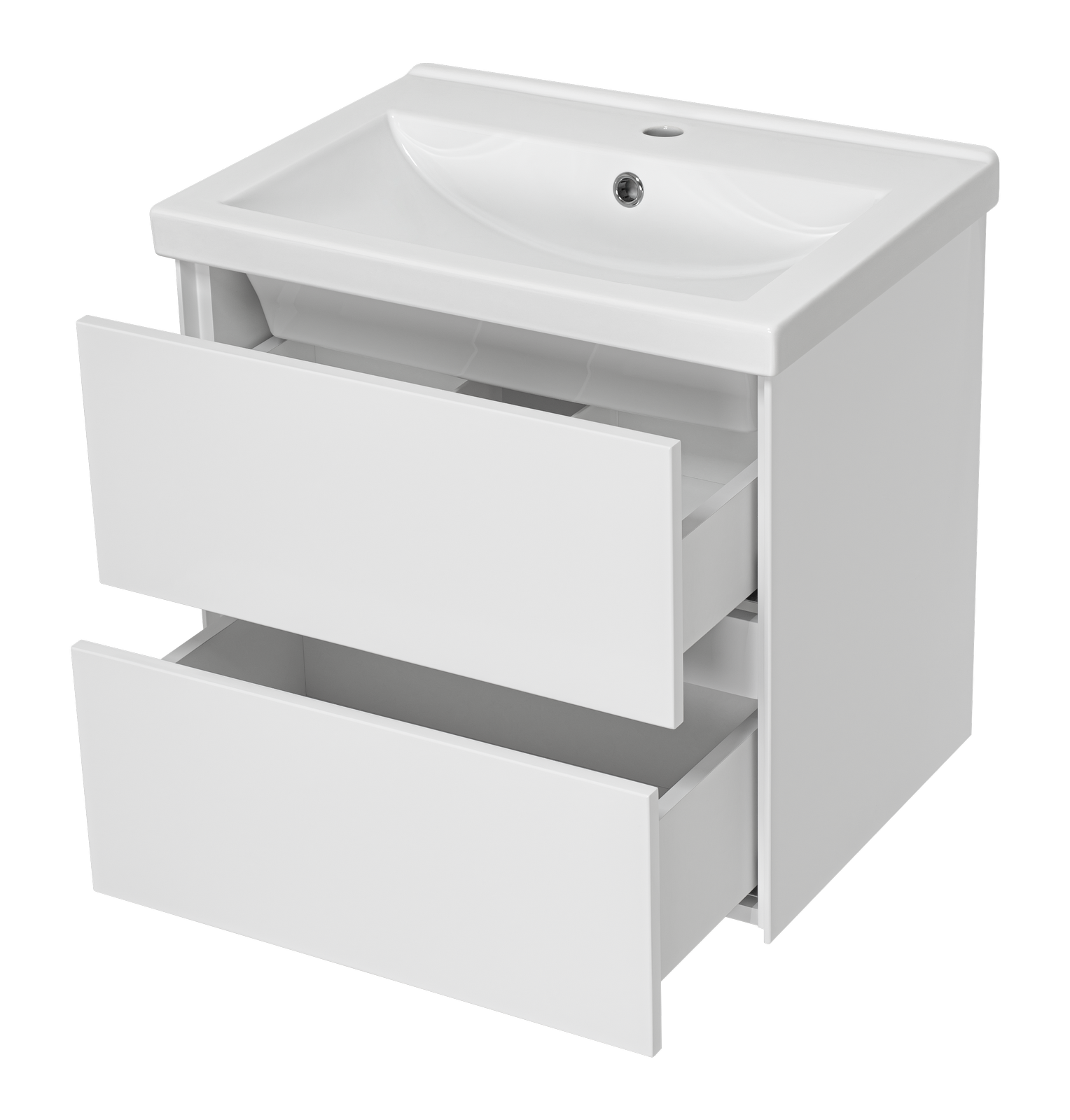 Тумба с раковиной Misty Твист 60 подвесная (белая)