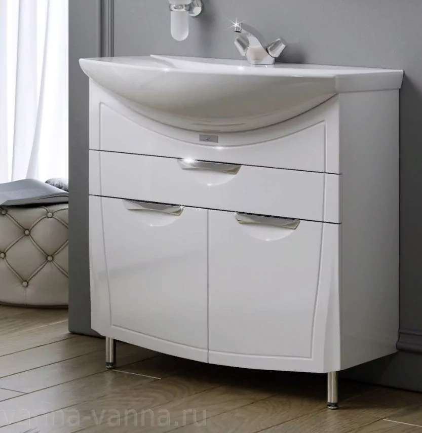 Мебель для ванной Alavann Monaco 80 комплект, напольный, белый