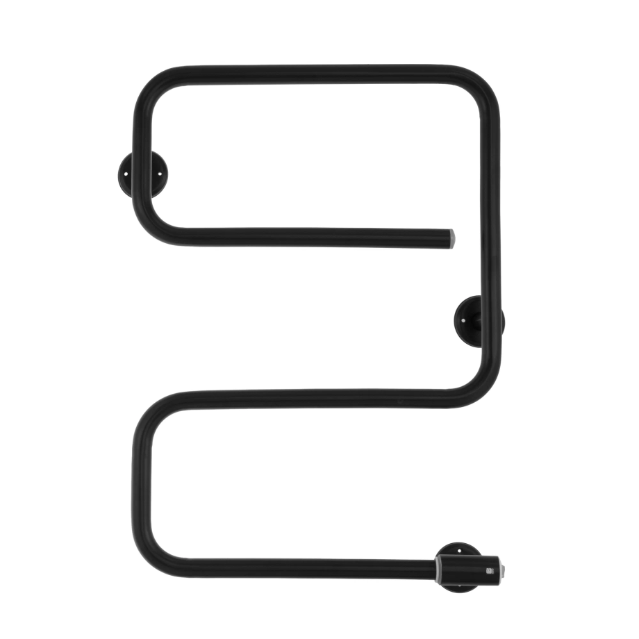 Полотенцесушитель электрический Energy E - G2 черный матовый, нержавеющая  сталь, Е-образный, скрытый/наружный монтаж