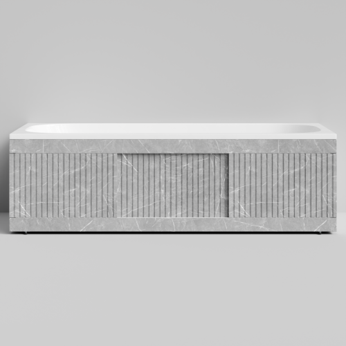 Экран под ванну Vod-ok Тач 180 раздвижной Мрамор Белый софт тач