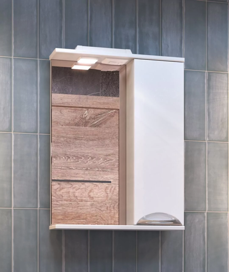 Зеркало со шкафчиком Vigo Callao 50 R, свет, белый