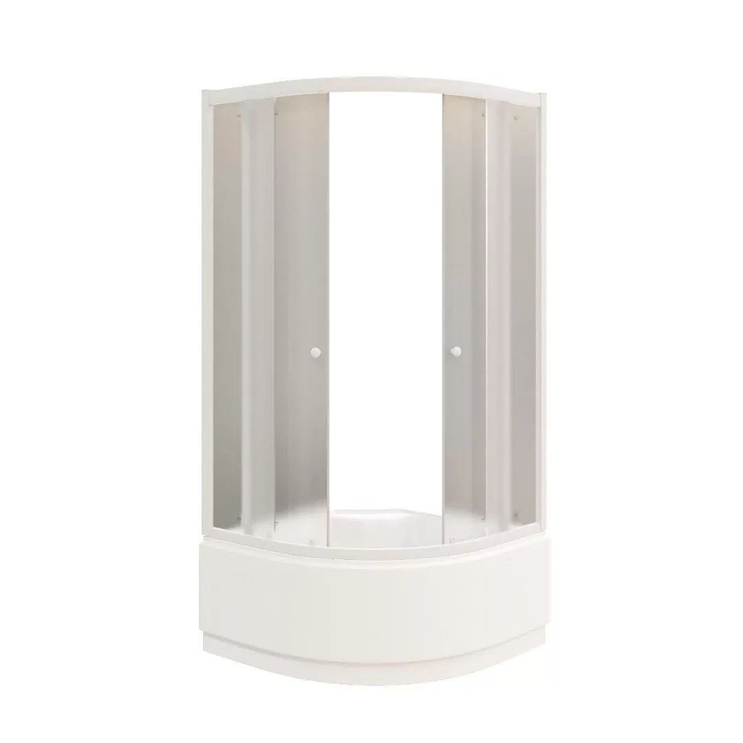 Душевой уголок Parly ZF90 полукруглый 1/4, с высоким поддоном, матовое стекло, белый