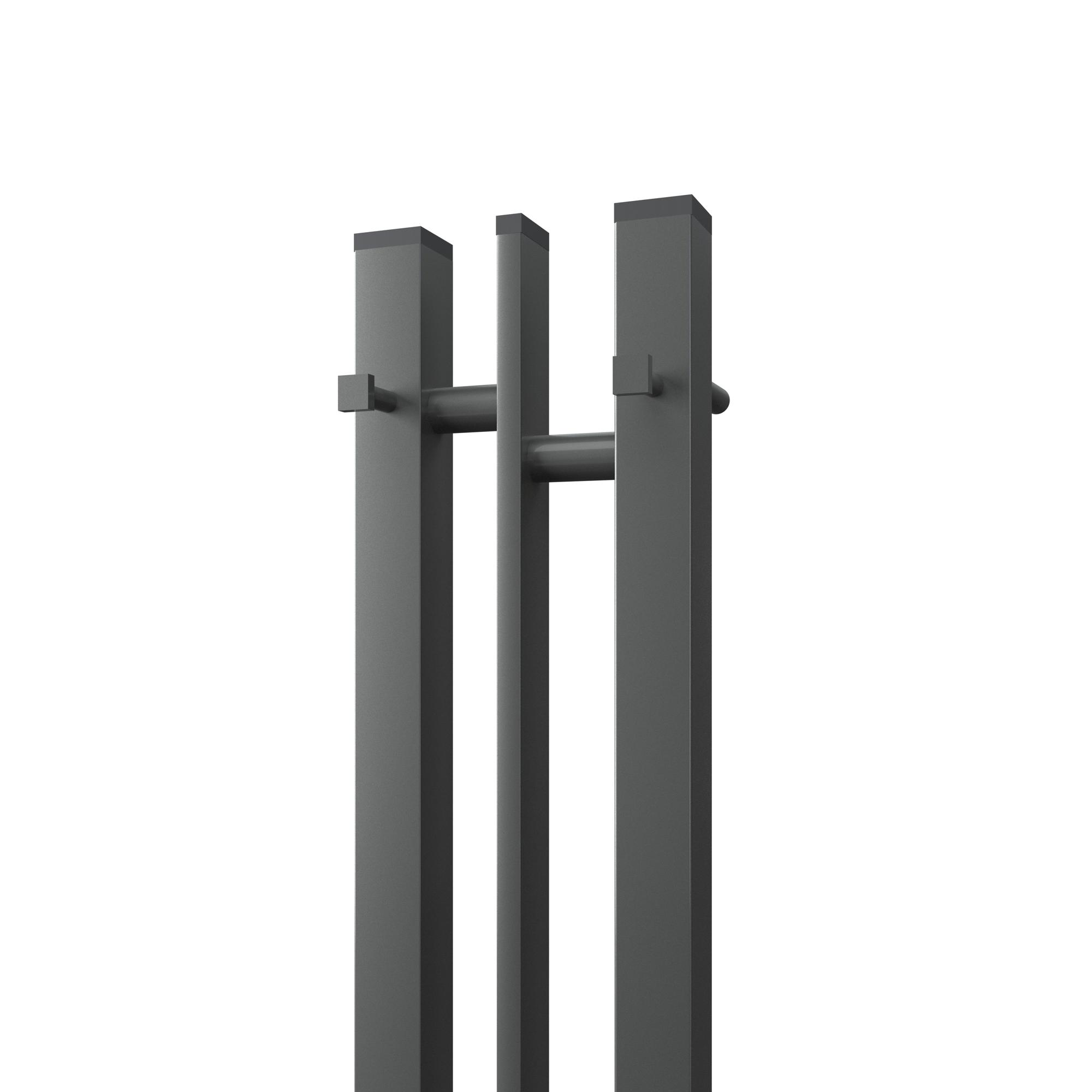 Полотенцесушитель электрический APEXTERMO Delta DL10121GF 1200x100 с крючками, графит металлик