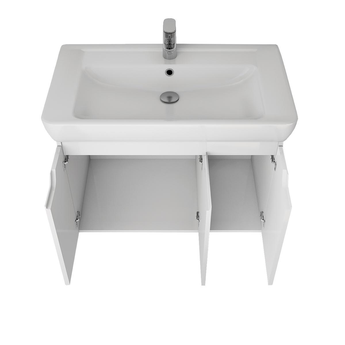 Тумба с раковиной подвесная Dreja Q(D) 80 см, белый