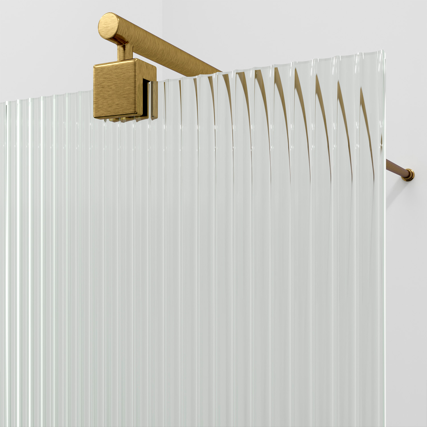 Душевая перегородка Wasserkraft Rur 30W40BG-FL прозрачное стекло, профиль золото матовое