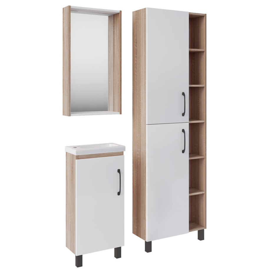 Мебель для ванной Асб-мебель Адель 40 комплект, напольный, белый/дуб сонома