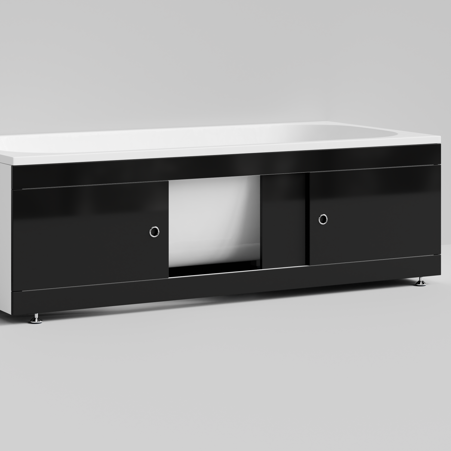 Экран под ванну Vod-ok Купе 180 раздвижной Черный глянец